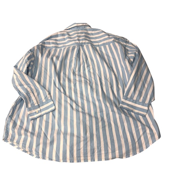 Old‎ Navy The Boyfriend Shirt Womens XL Blue White Striped Long Sleeve Button Up - Picture 2 of 8
